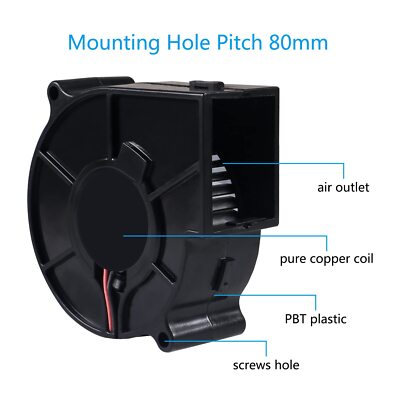 2pcs 7530 Fan 75x30mm Dc 5v 75mm X 30mm Brushless Cooling Fan Replacement Blower