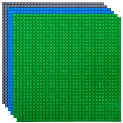 6 Piece Classic Baseplates, For Building Bricks, Nature Colors, 10x10 Inches