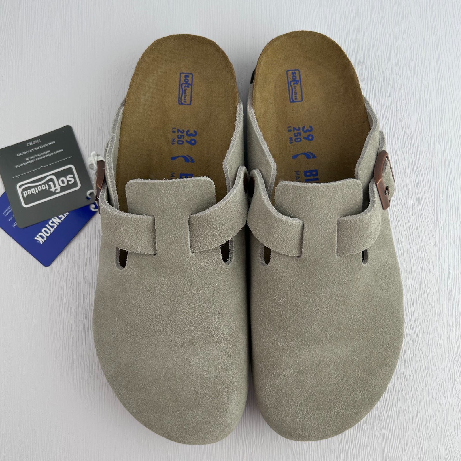 美品！BIRKENSTOCK BOSTON TAUPE39 Birkenstock Boston Suede Clogs, Soft Footbed, Regular Fit