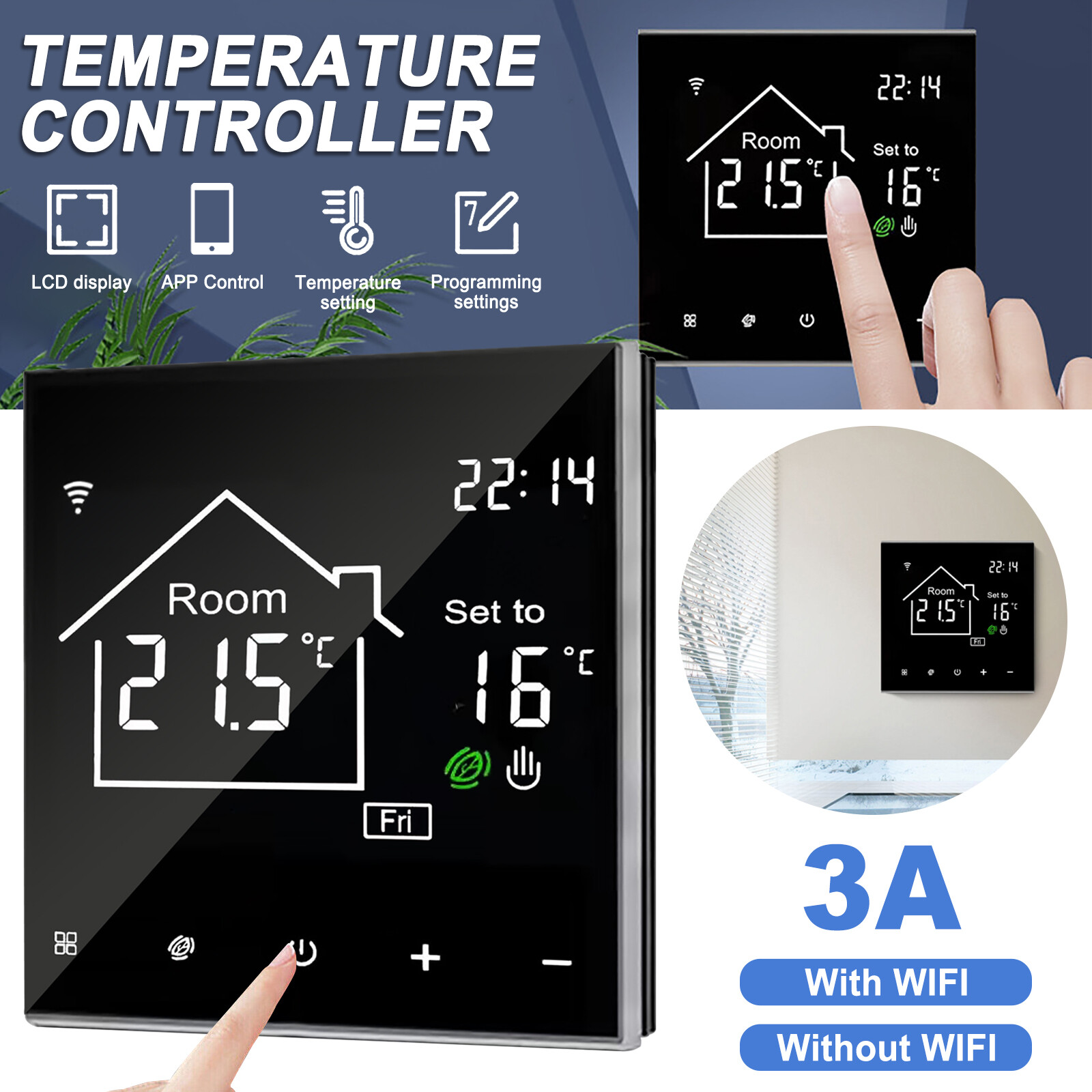 Smart Wifi Thermostat Electric Floor Heat Temperature Control Programmable Home