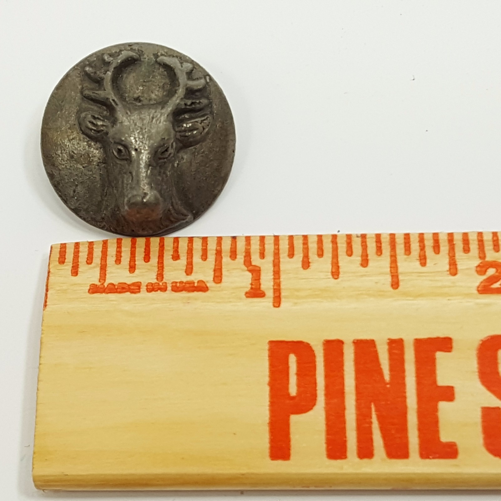 Vintage Metal 8 Point Buck Deer Stag Head Buttons Set Of 6 Shank Backs