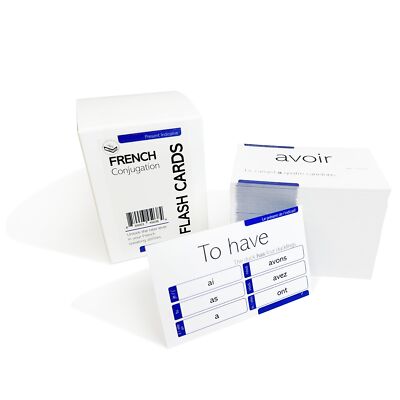 200 French Verb Conjugation Present Tense Flash Cards - Full Examples in Both Fr