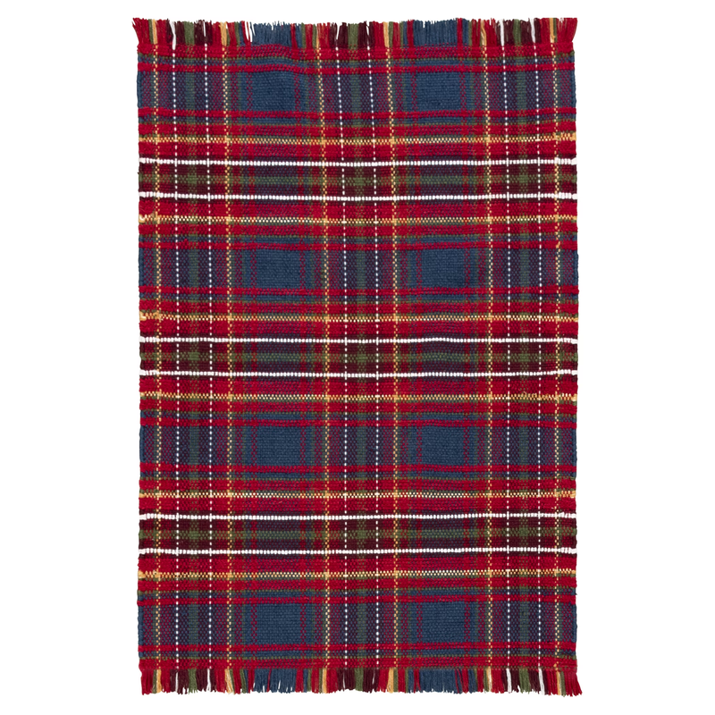 Blue Corin Plaid Woven Indoor Rug, 26"X36"