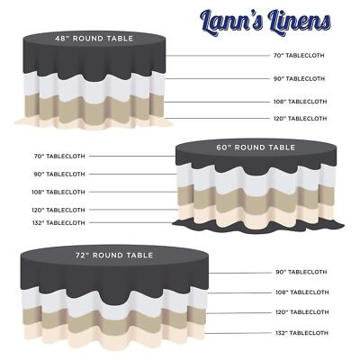 Lann's Linens - 108" Round Premium Tablecloth for Wedding/Banquet/Restaurant ...