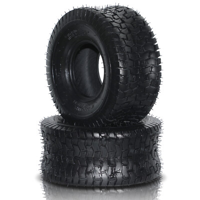 Set of 2 15x6.00-6 Lawn Mower Garden Tractor Turf Tires 2 Ply 15x6-6 Tubeless