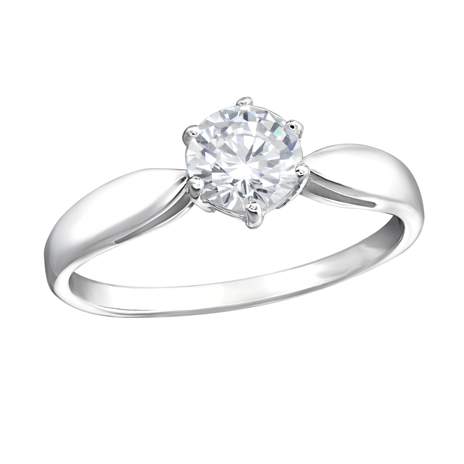 925 Sterling Silver SOLITAIRE Engagement Ring - Picture 1 of 3