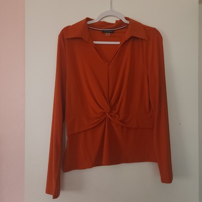 Tommy Hilfiger Burnt Orange Blouse Womens Medium