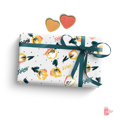 Personalized Yellow Tulip Flower Gift Wrapping Paper with Custom Name, best gift