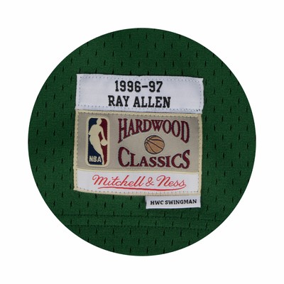MITCHELL AND NESS MILWAUKEE BUCKS RAY ALLEN HARDWOOD CLASSICS ROAD SWINGMAN SPORTS JERSEY - MENS