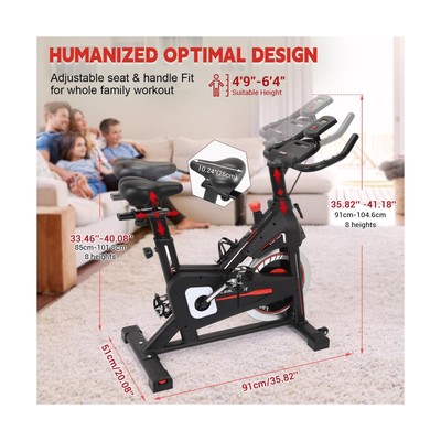 Exercise Bike, Stationary Bikes for Home with 330lbs Weight Capacity, Indoor ...
