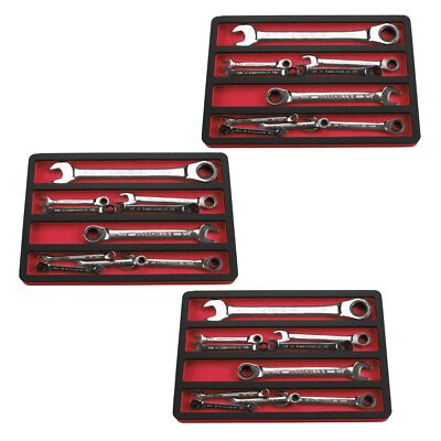 Tool Drawer Organizer 15x10 3pc Wrench Insert Set 4 Pockets Red Black Foam
