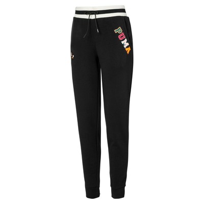 Брюки Puma Womens x Sue Tsai Sweat Pants Black Solid Semi Slim Fit Active Wear 595273-01