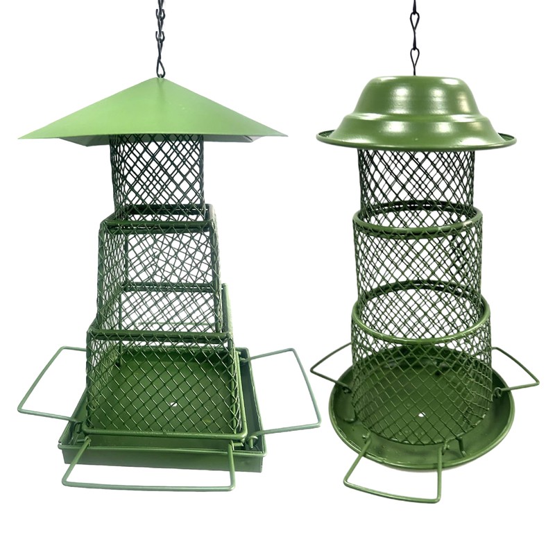 S 3-layer Foldable Wild Hanging Bird Feeder Metal Bird Feeder