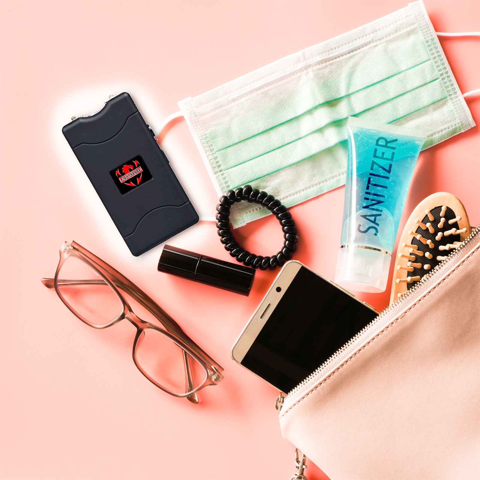 (12) FIGHTSENSE Mini Stun Gun 10 Mil Volts W/Led Light 3 Color M Wholesale Lot