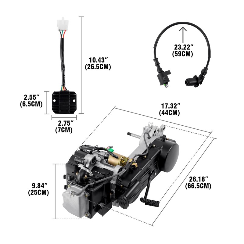 Long Case 150CC GY6 4 Stroke Scooter Complete Engine Motor Single Cylinder CVT