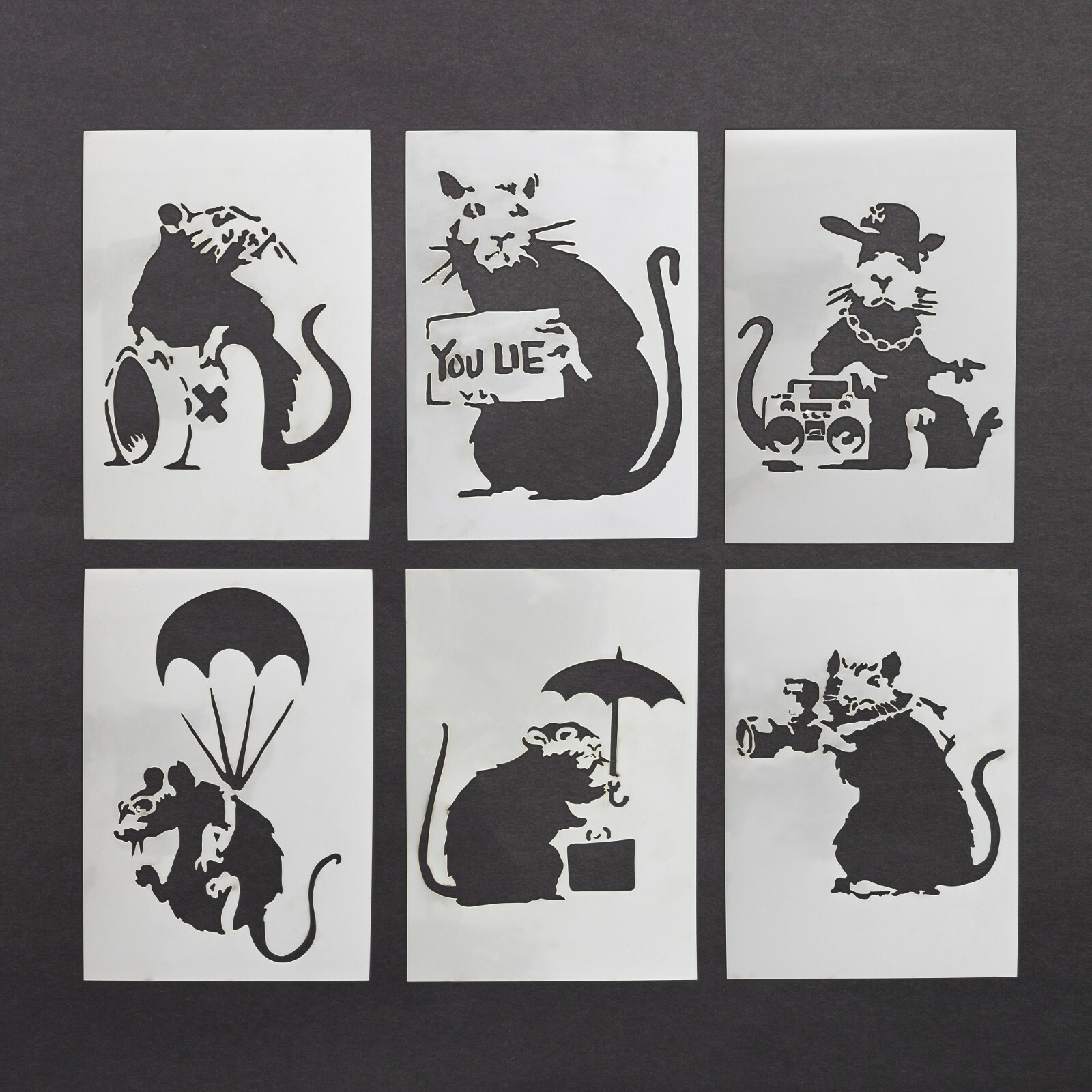 Banksy Rat Stencil Mylar Sheet Painting Wall Art Craft Banksy Rat Stencil Mylar Sheet Painting Wall Art Craft