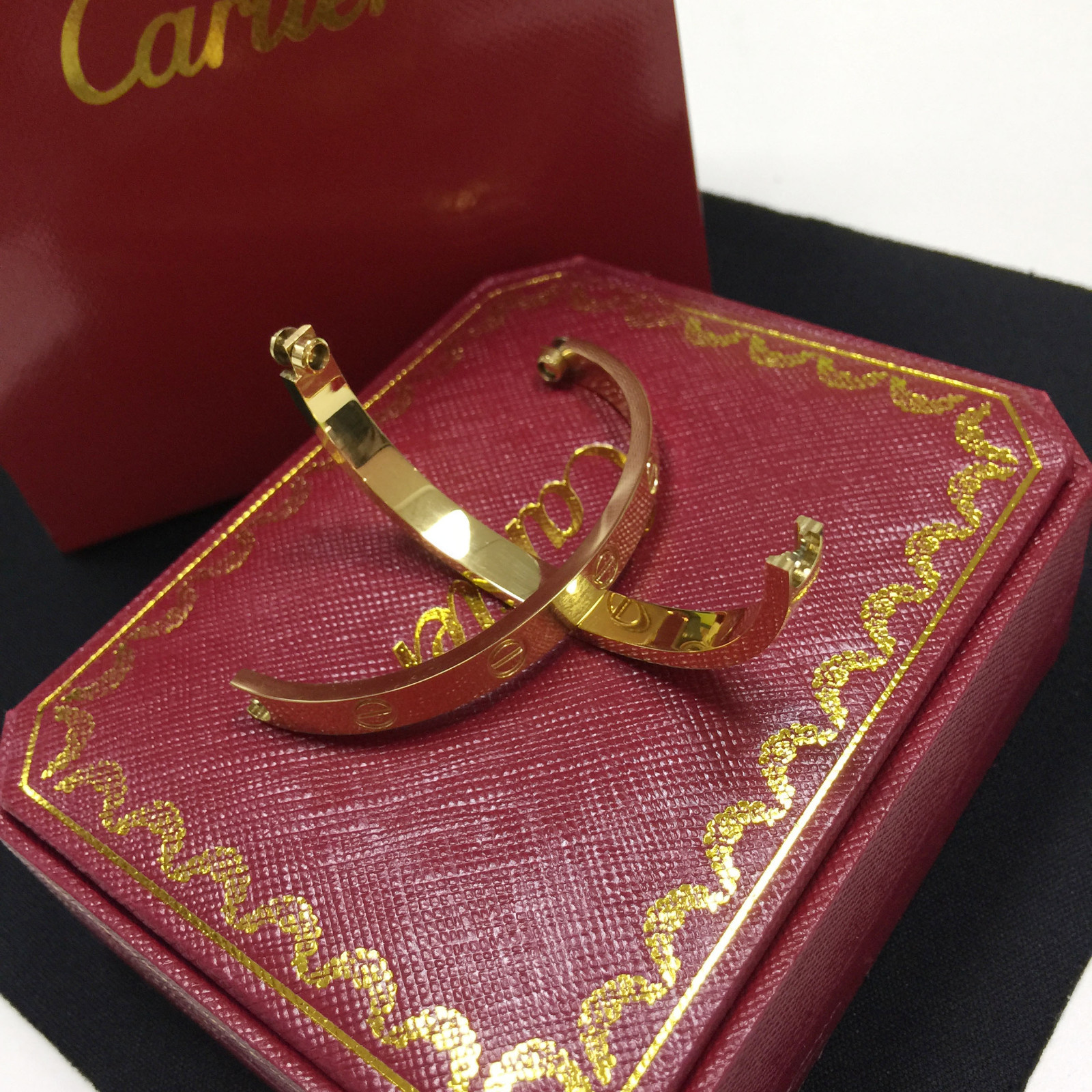 Cartier 18K Yellow Gold LOVE Bangle Bracelet Size 17