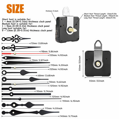 Quartz Clock Movement Mechanism DIY Repair Hands Replacement Parts Tools Kit 30X