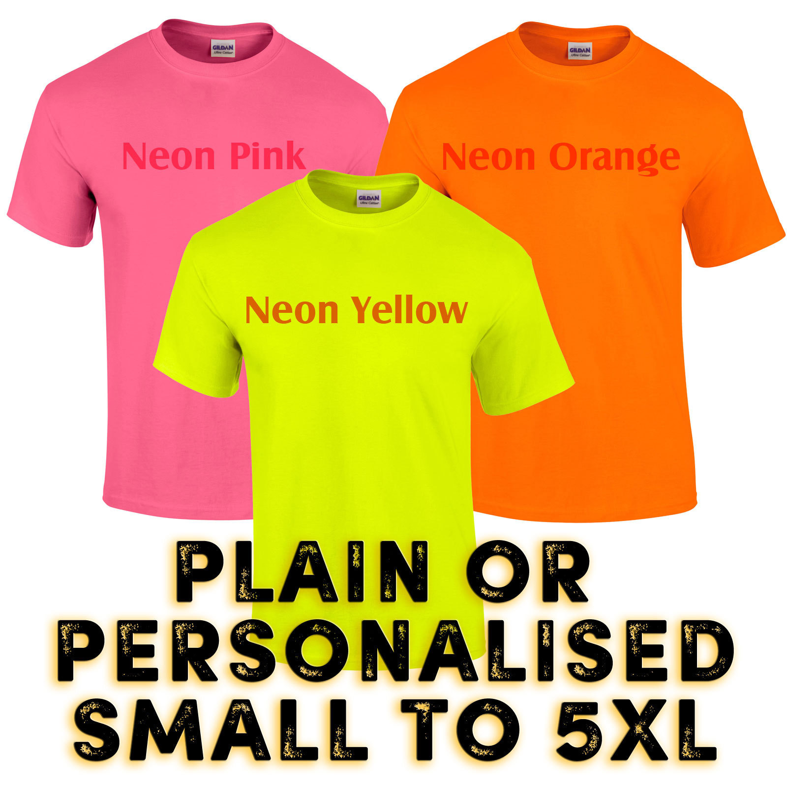 Neon Super Bright Yellow Pink Orange Club 80's Party Fancy