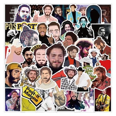 50x Post Malone Singer Hip Hop Rap Vinyl Waterproof Stickers Pack Laptop Phone