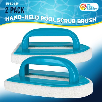 2 U.S. Pool Supply Pool Scrub Brushes - Scrubbing Pads, Clean Tile Scrubber