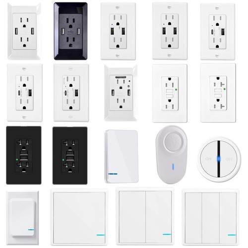 GFCI USB Charger Wall Outlet Electrical Receptacle Wireless 