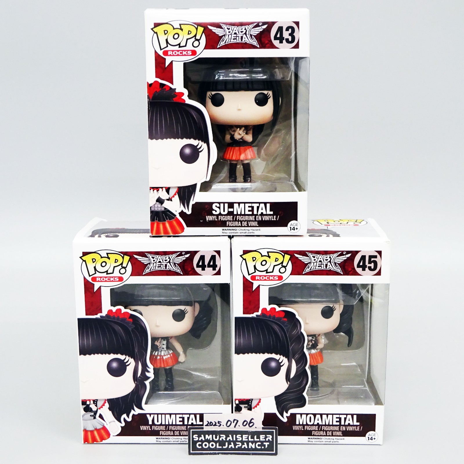 SU-L 「BABYL」 POP! Rock Series FUNKO POP! ROCKS BABYMETAL SU #43 YUI #44 MOA #45 SET OF 3
