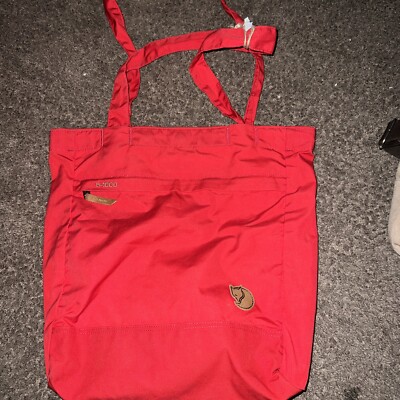 Fjallraven Totepack g-1000 Red Convertible Canvas Tote Bag Unisex
