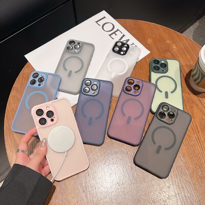 Shockproof Frosted Mag Safe Case For iPhone 16 15 14 13 12 Pro Max w/ Lens Cover