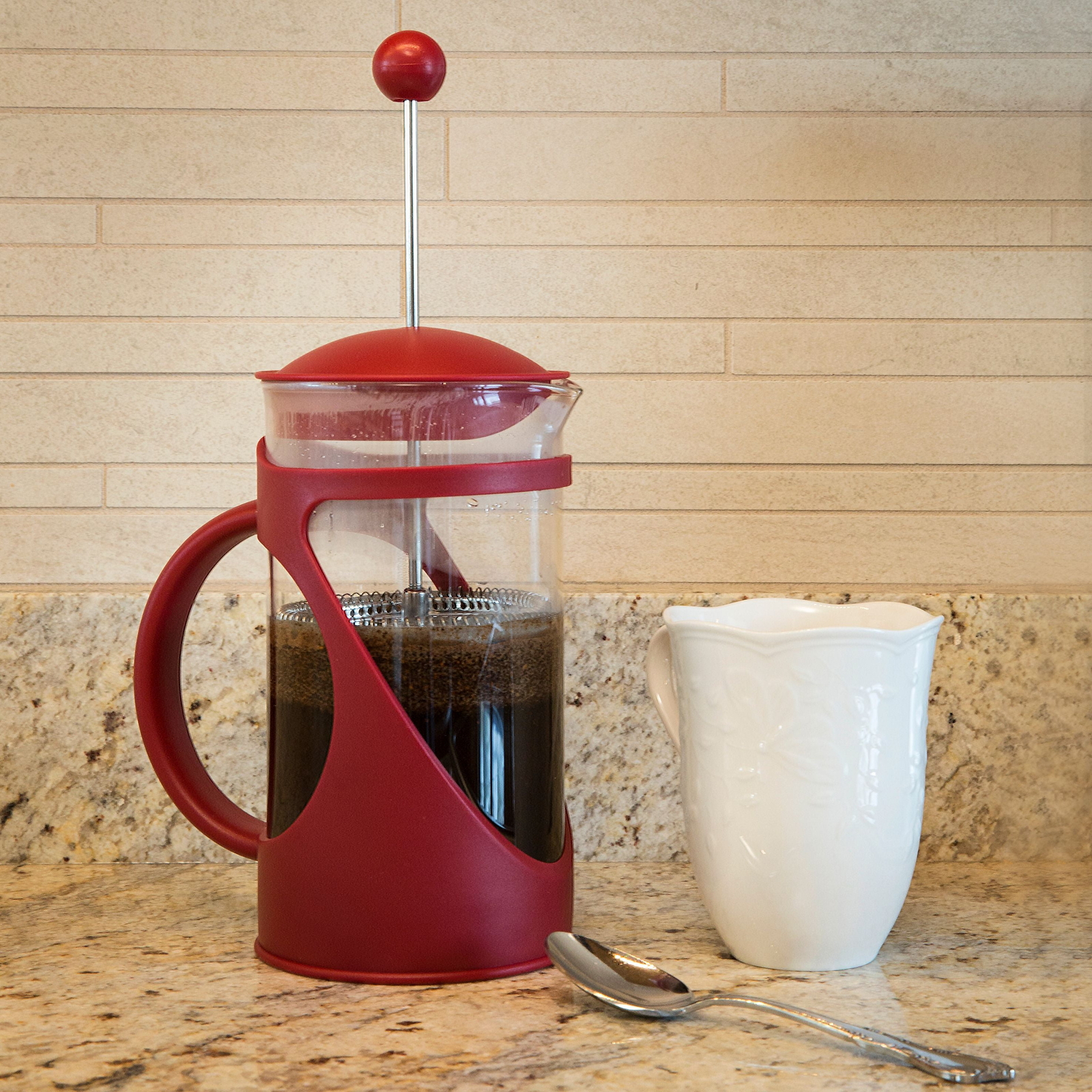 Primula Today Pierre French Press Coffee Maker, 8 Cups, Red A