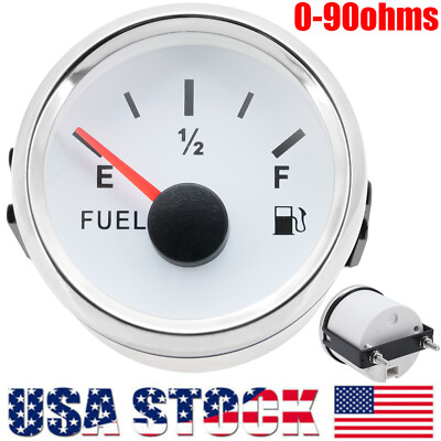 2'' 52mm Gas Fuel Level Gauge 0-90ohms For Motorcycles Boat Car Truck ATV SUV US