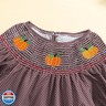 Ayalinggo Halloween Baby Girl Outfits Newborn Pumpkin Plaid Short Sleeve Smocked Bubble Romper Cute Infant Clothes (Brown, 12-18 Months)