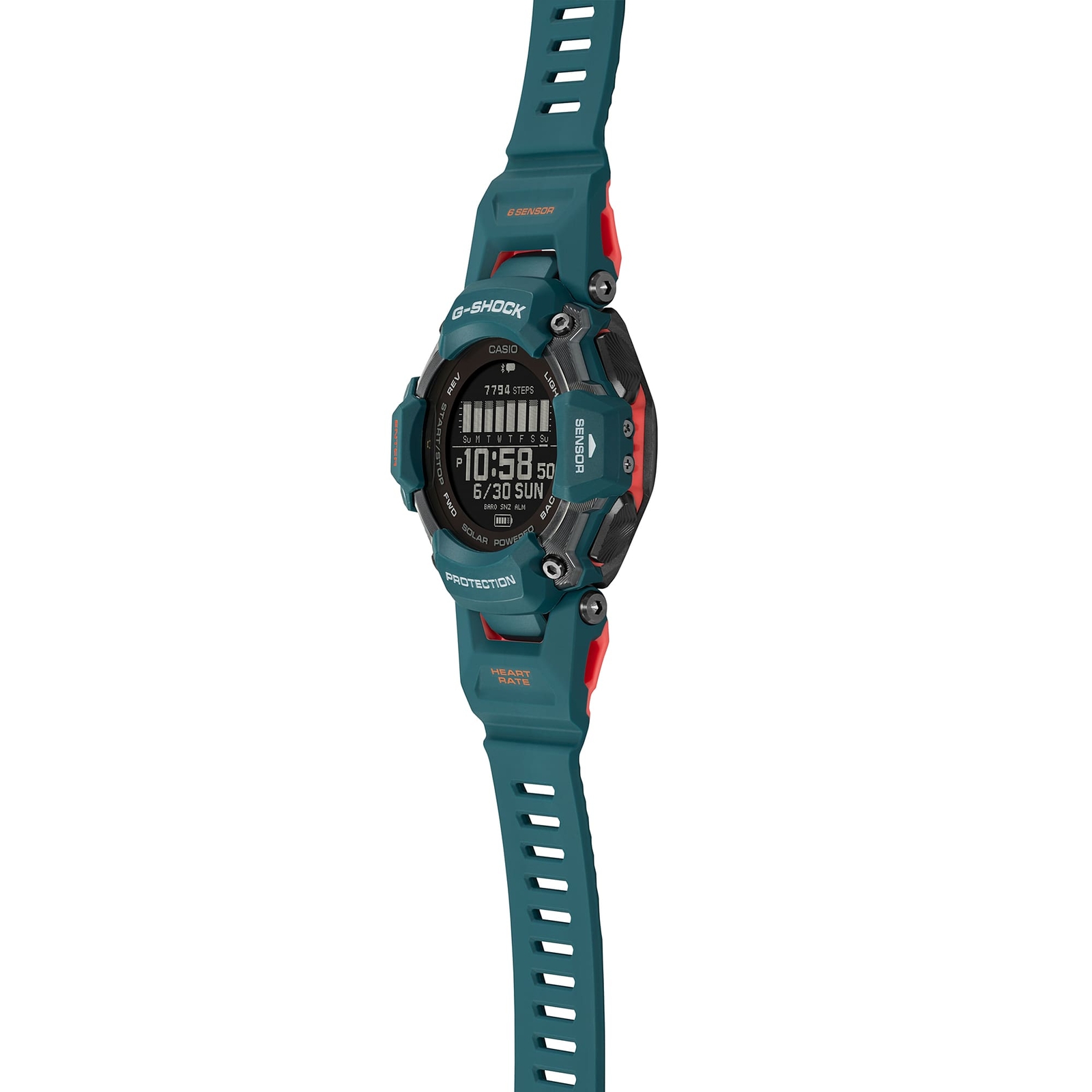 Pre-owned Casio G-shock Gbd-h2000-2jr G-squad Bluetooth Gps Radio Solar Watch Blue