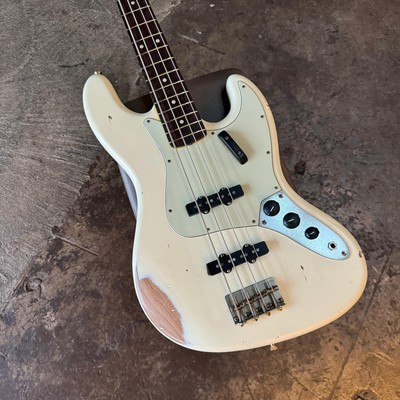 Nash JB-63 Jazz Bass, Olympic White with Medium Aging