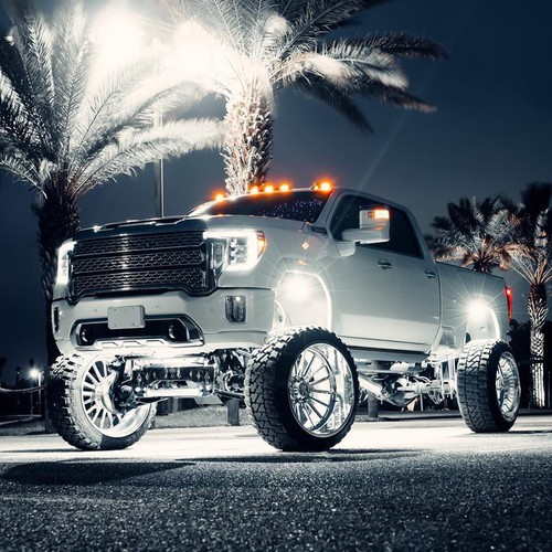 12 PCS Pure White LED Rock Lights, Waterproof Underglow Underbody Lighting Kit