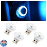 Hovom 4PCS USB LED Car Interior Atmosphere Lamp, Portable Mini Car LED Night Light Decoration, Plug-in USB Automotive Ambient Lighting Kit, Universal for Cars SUVs Trucks RVs (Ice Blue)