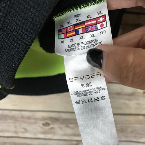 Spyder Kids Constant Hoody Stryke Jacket Fleece Black Sweater Knit Warm Size XL