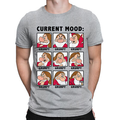 Grumpy Seven Dwarf Current Moods Funny Fathers Day Mens T-Shirts Tee Top #VE6