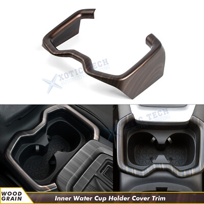 For Toyota RAV4 2019-2024 Wood Pattern ABS Water Cup Holder Frame Overlay Trim