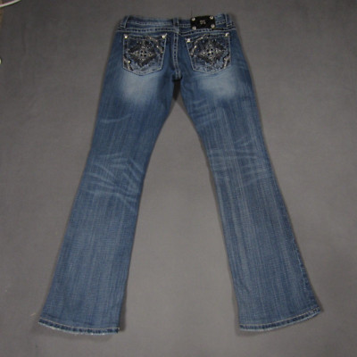 Miss Me Jeans Womens 28 Blue  Boot Cut JP5649B Distressed Embellished Altered