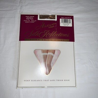 Hanes Size CD Silk Reflections Barely There Silky Sheer Thigh Highs NEW IN PKG.