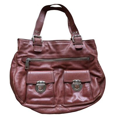 Marc Jacobs Stella Shoulder Bag Tote Brown Leather Large Size Carryall