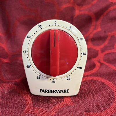 Farberware White/ Black Bell Kitchen Cooking Timer 60-Minute -- 7181