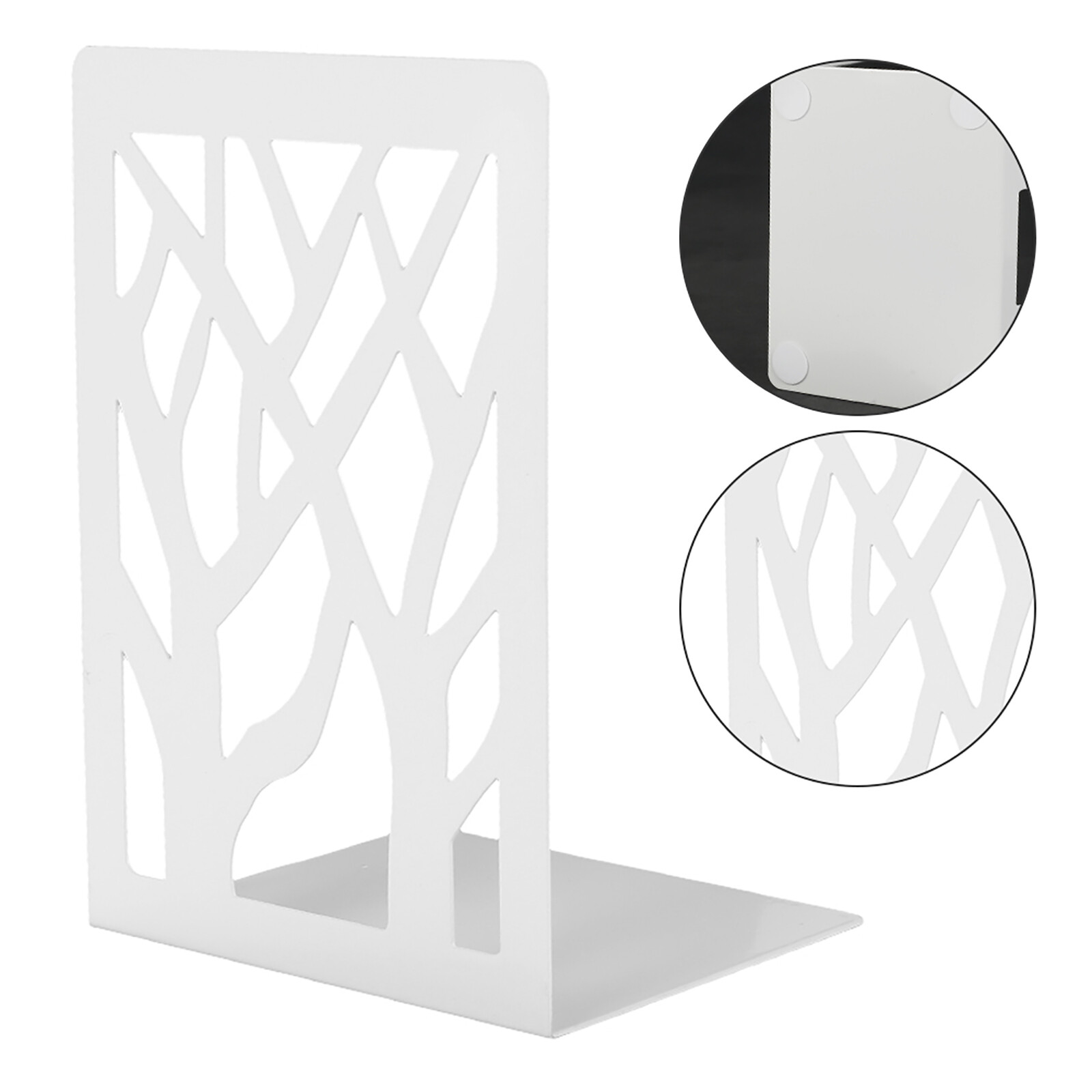 2PCS Heavy Duty Metal Bookends Decorative Book Ends Holder Stationery