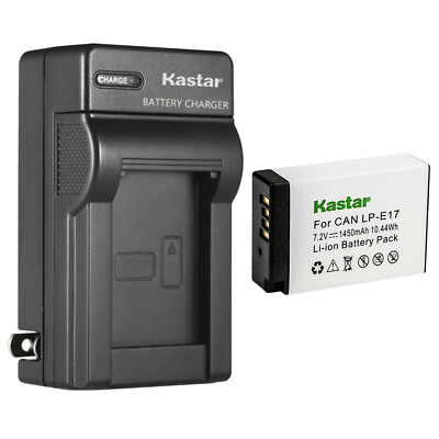 Kastar Battery AC Wall Charger for Canon LPE17 EOS RP, EOS R10 Mirrorless Camera