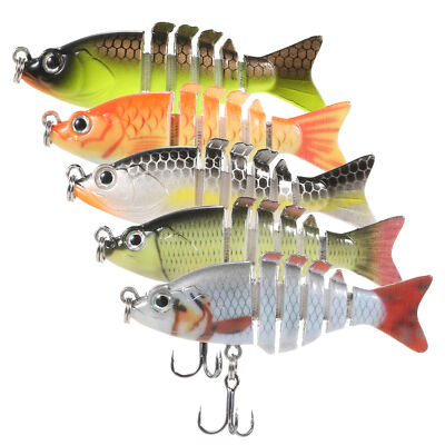 5pcs Multi Jointed Swimbait 6cm 4.7g 6 Segment Lifelike rtificial Bait W1R1