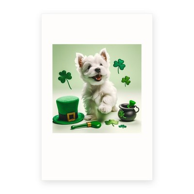 St Patrick's Day Greeting Card - West Highland White Terrier Puppy