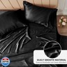 CozyLux Satin Sheets Queen Size Bed Set - 4 Piece Silky Queen Sheet Set, Luxury Black Queen Sheets with Smooth and Soft Microfiber, Includes 1 Fitted Sheet, 1 Flat Sheet and 2 Pillowcases