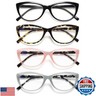 EYEURL 4 Pack Cat Eye Reading Glasses for Women, Blue Light Blocking Readers Lightweight Spring Hinge Anti Eyestrain UV Fashion Eyeglasses +1.25