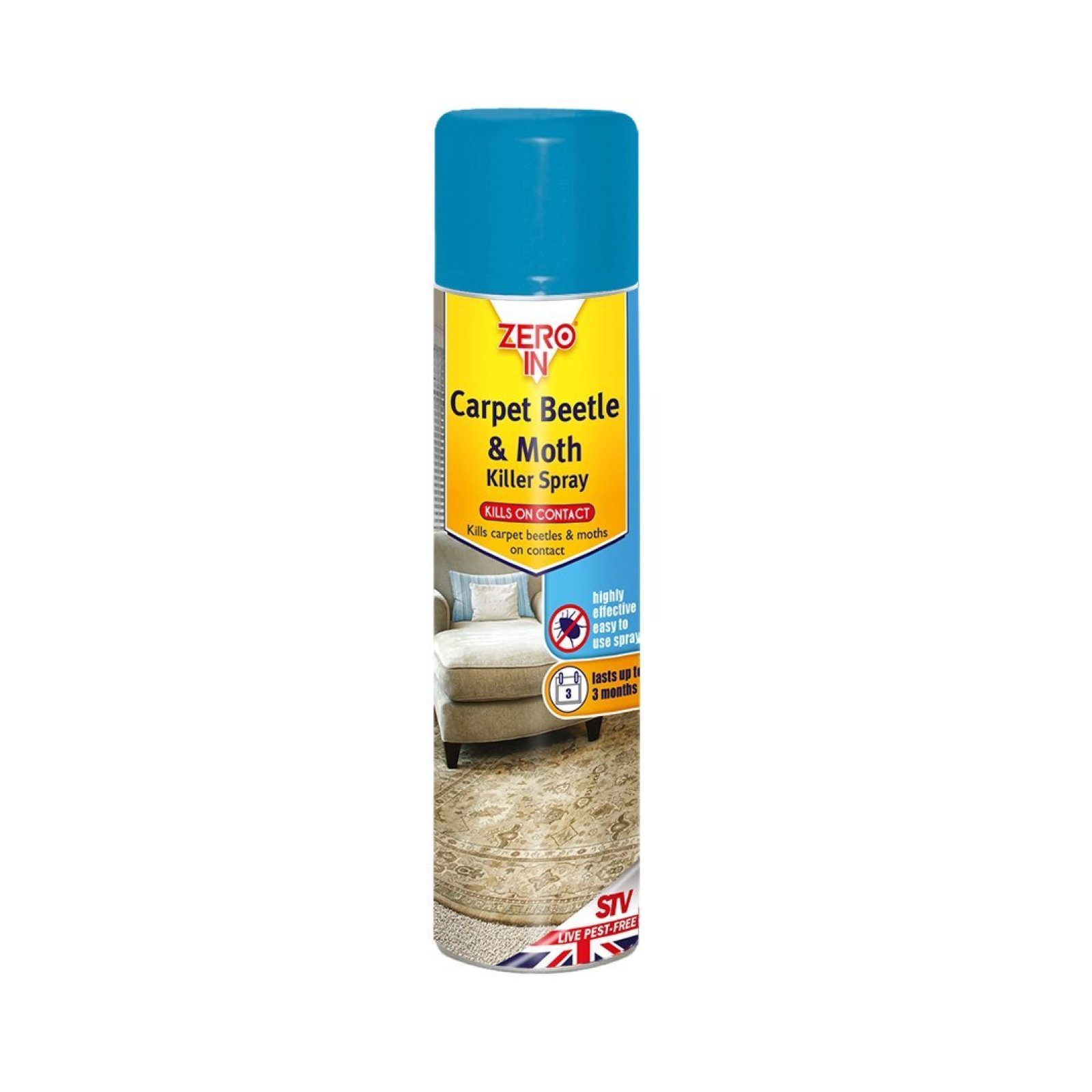 Beetle & Moth Killer Spray Zero In Carpet Treatment for Carpets 300 ml